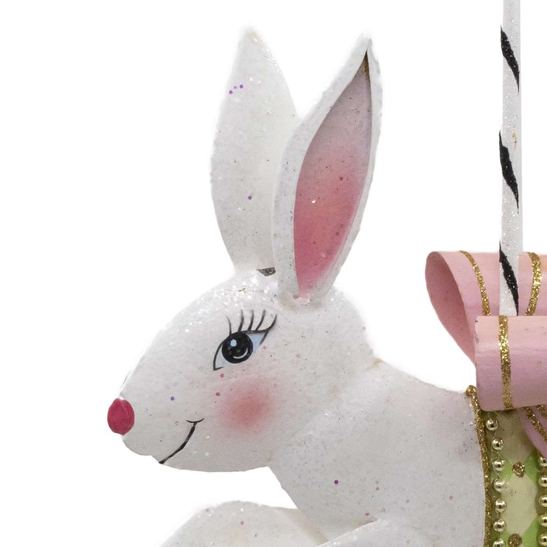 "Coniglio Carosello Fiocco Rosa" H43 CM - immagine 3