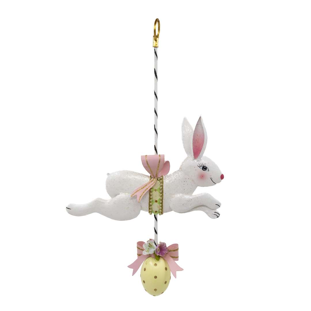 "Coniglio Carosello Fiocco Rosa" H43 CM - immagine 4