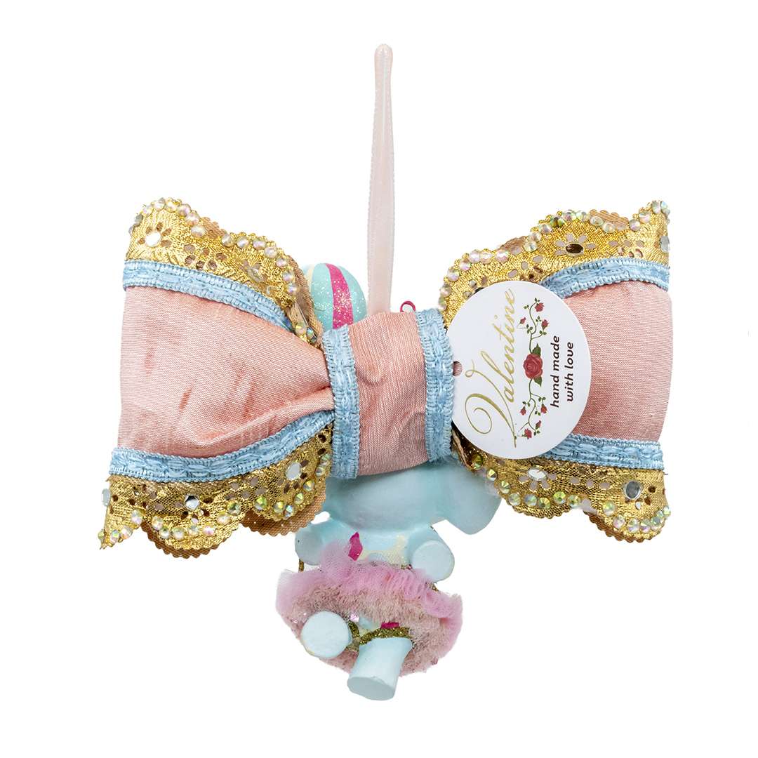 "Fiocco con Elefantino Giocoliere Celeste" H15X16 CM - immagine 4