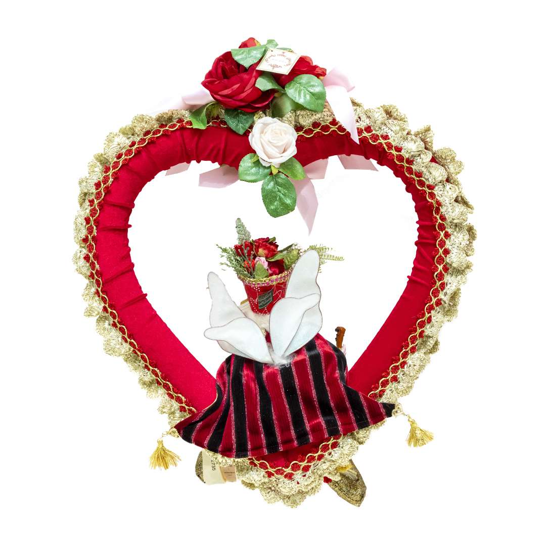 "Cuore Decorativo con Elfo che Suona – Mark Roberts"H65X54 CM - Image 4