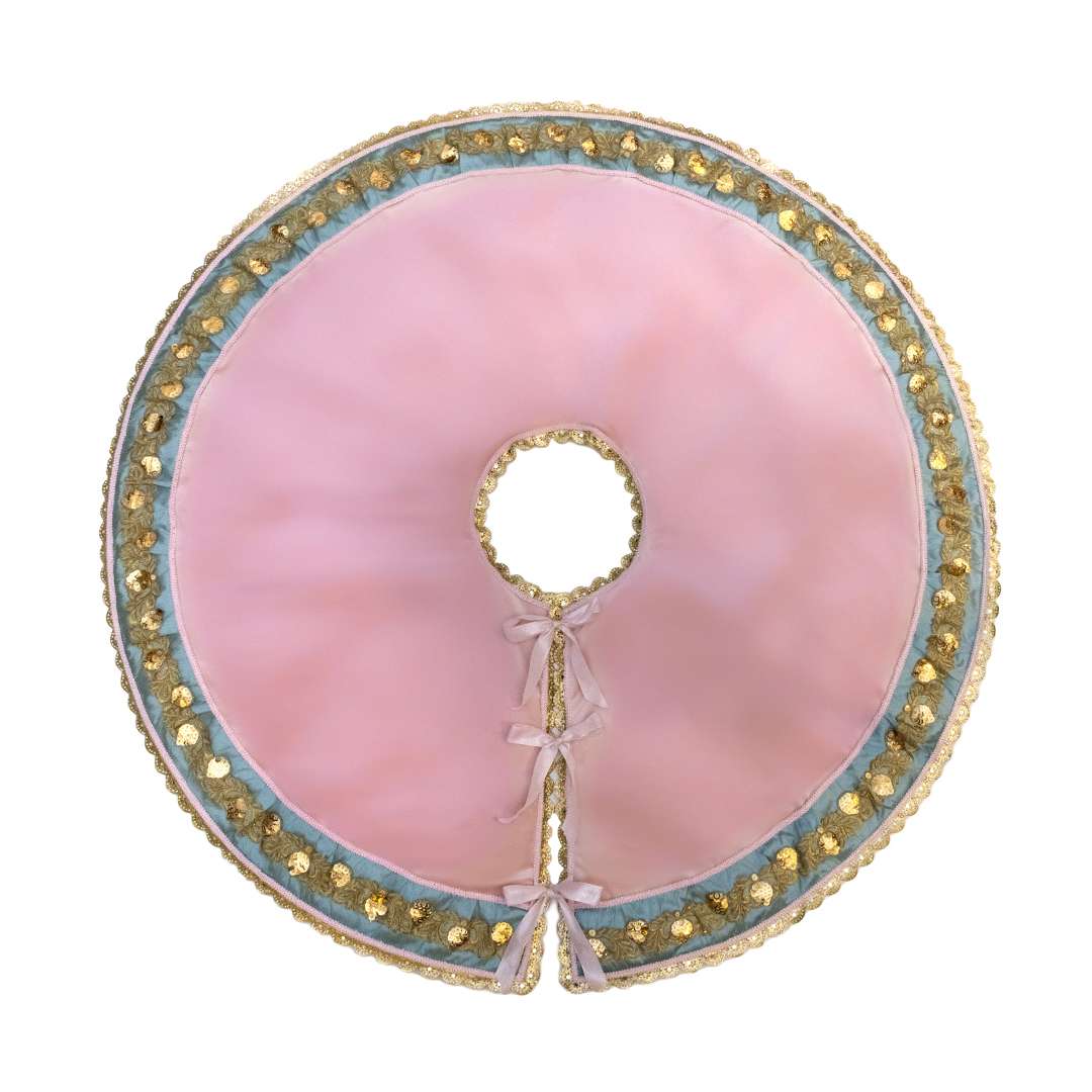 "Tappeto Sotto Albero in Velluto Rosa Collezione Wonderland" D130 - Image 5