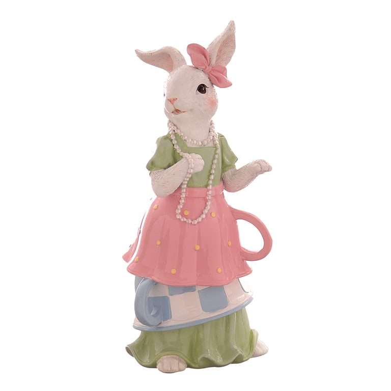 "Coniglietta con Grembiule Rosa a Tazza" H25 CM