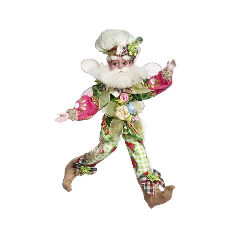 " Pique-nique des petits elfes dans le parc vert/rose " H28 cm
