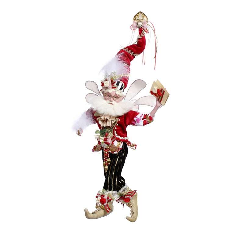 "Elfe “ Amour infini ” moyen rouge/rose/noir H 42 cm