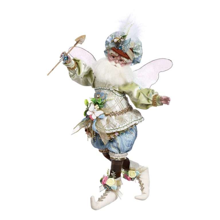 ""Medium Green/Blue Flower Garden Fairy Elf" H42 CM