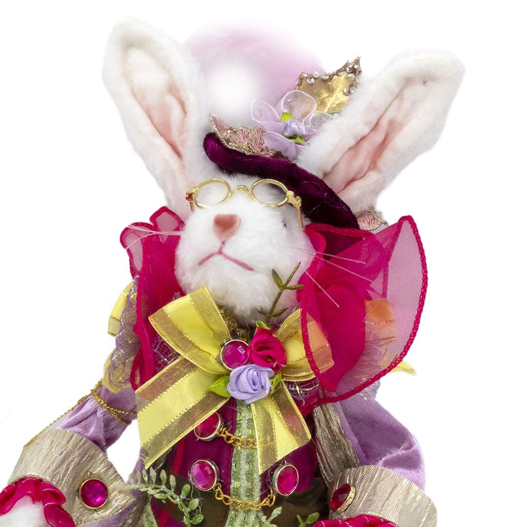 "Mr Coniglio Pasquale Rosa e Giallo" H33 CM - immagine 2
