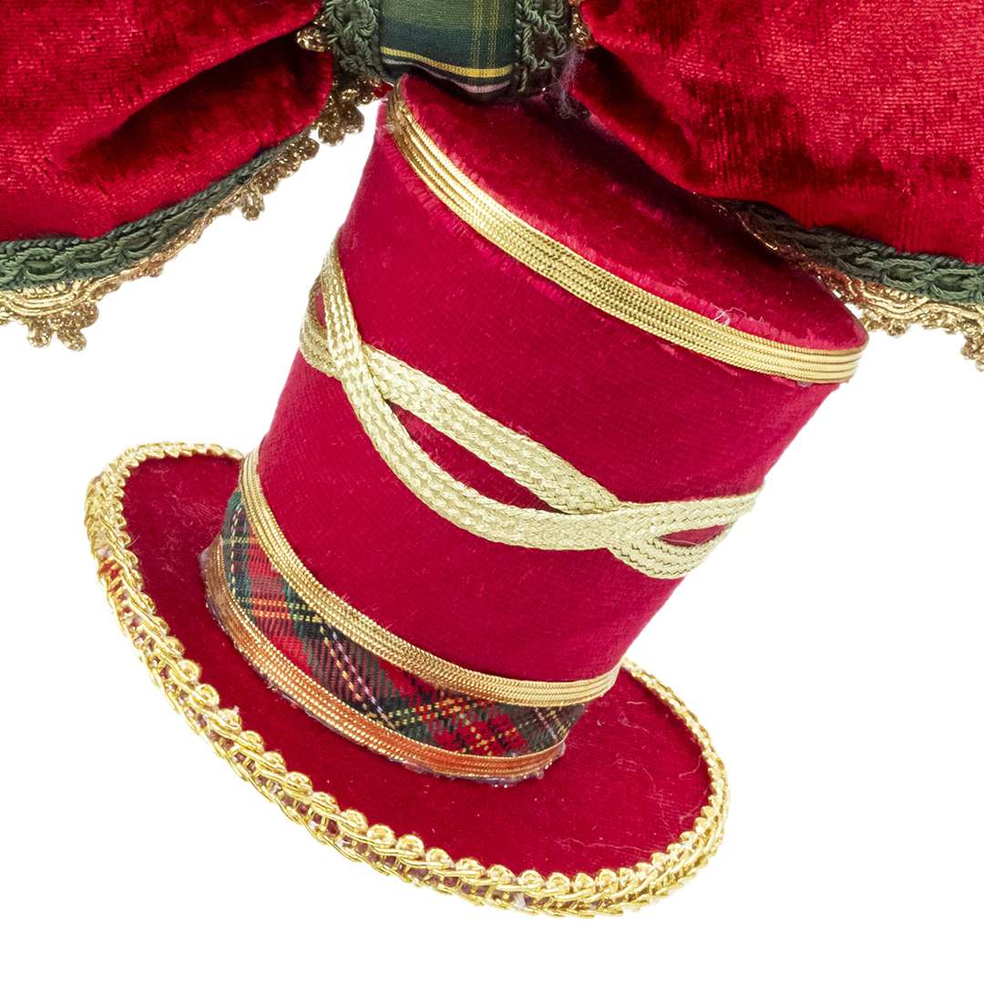 “Decorazione Cappello Cilindro Tartan Rosso” H20X15 – Image 2