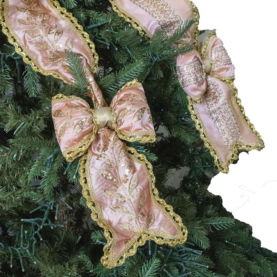 "Fiocco Puntale Rosa Antico" H30X55 C/4 Code Da 1,25 MT - immagine 3