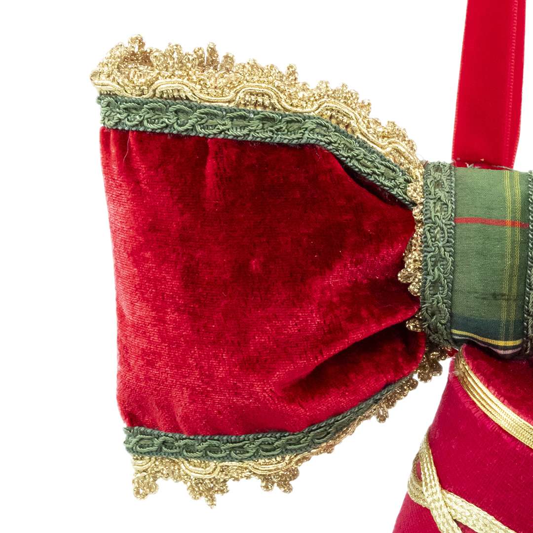“Decorazione Cappello Cilindro Tartan Rosso” H20X15 – Image 3