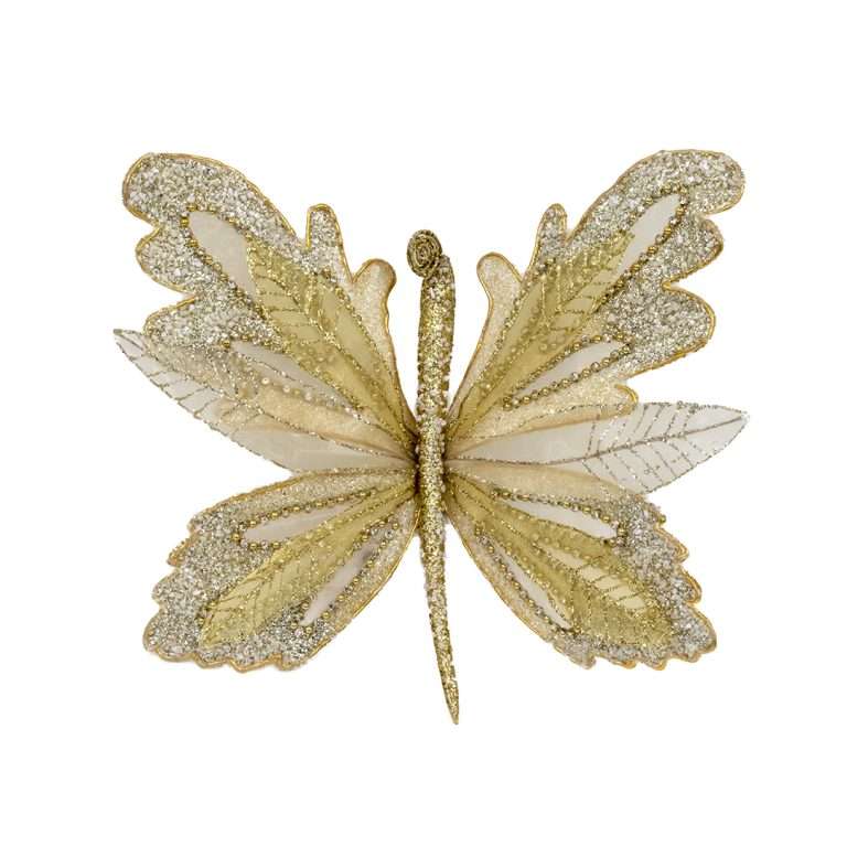 "Farfalla Glitter Oro e Beige" H30 CM