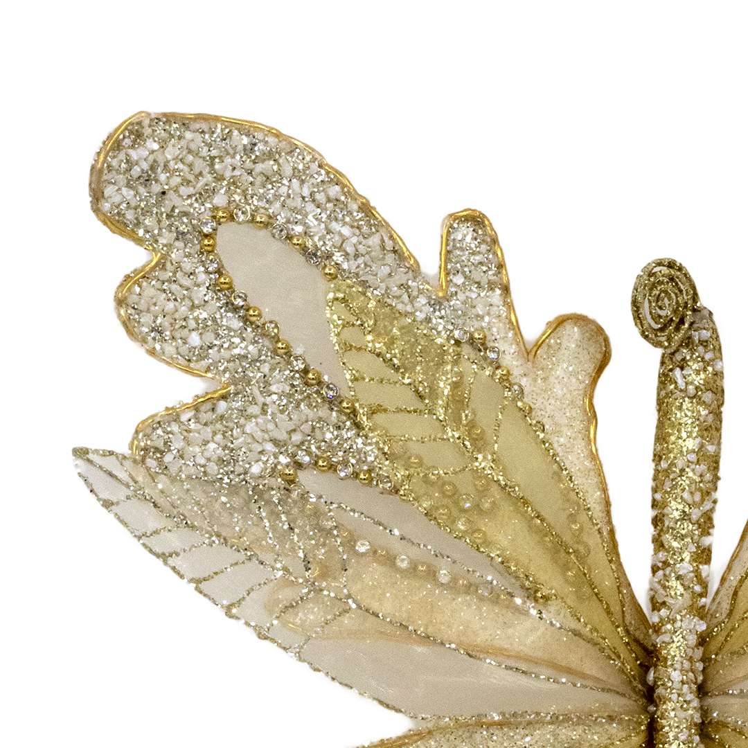 "Farfalla Glitter Oro e Beige" H30 CM - immagine 2