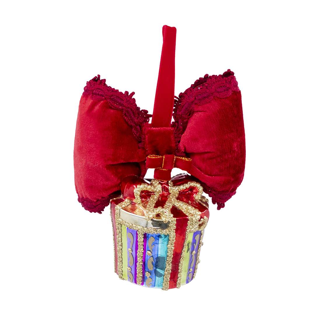 "Decorazione Pacco Regalo in Vetro" L15 H15 CM