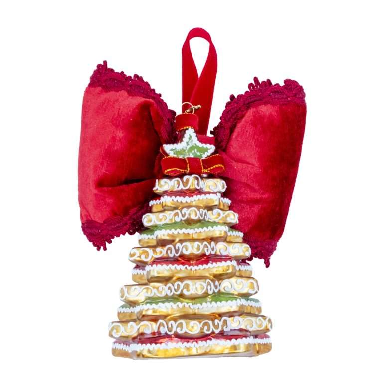 "Decorazione Albero Pan di Zenzero in Vetro" L15 H18 CM
