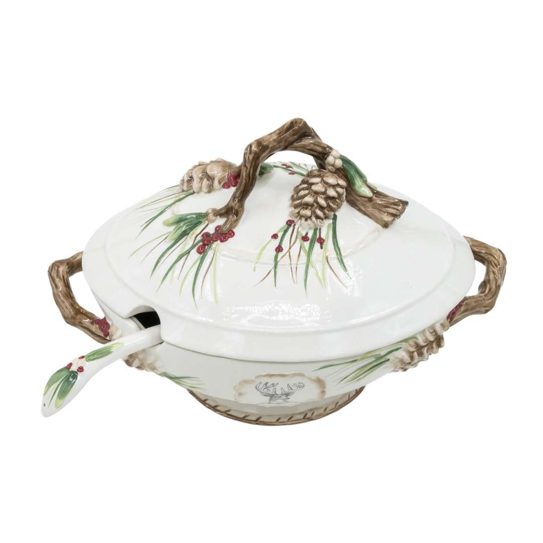 "Zuppiera Montagna con Inserti di Pigne e Foglie" L38X26 CM – Image 4