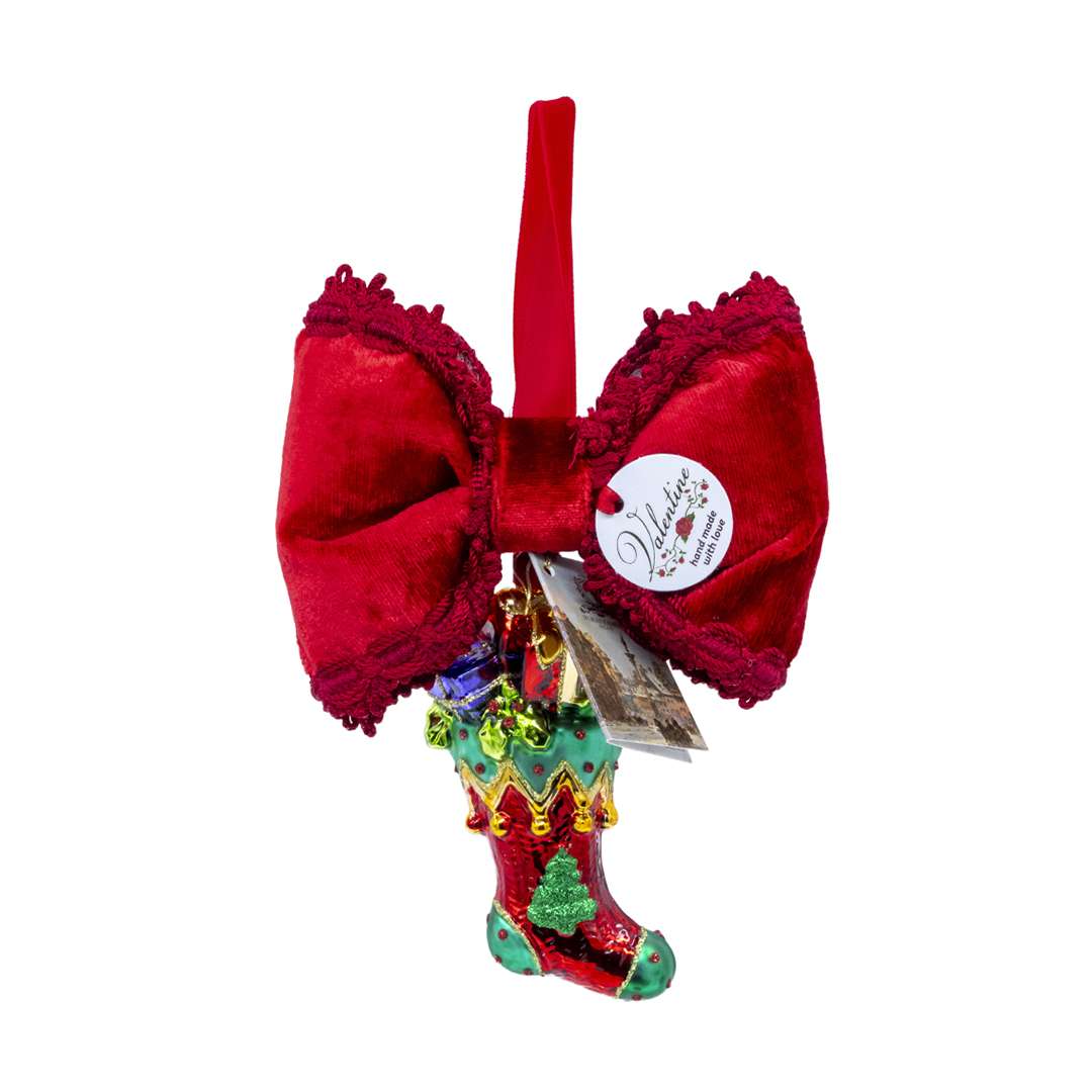 "Decorazione Calza di Natale in Vetro" L15X20H - immagine 4