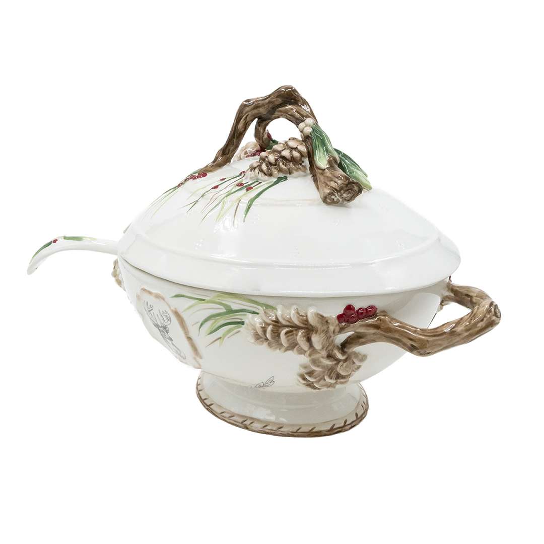 "Zuppiera Montagna con Inserti di Pigne e Foglie" L38X26 CM – Image 5
