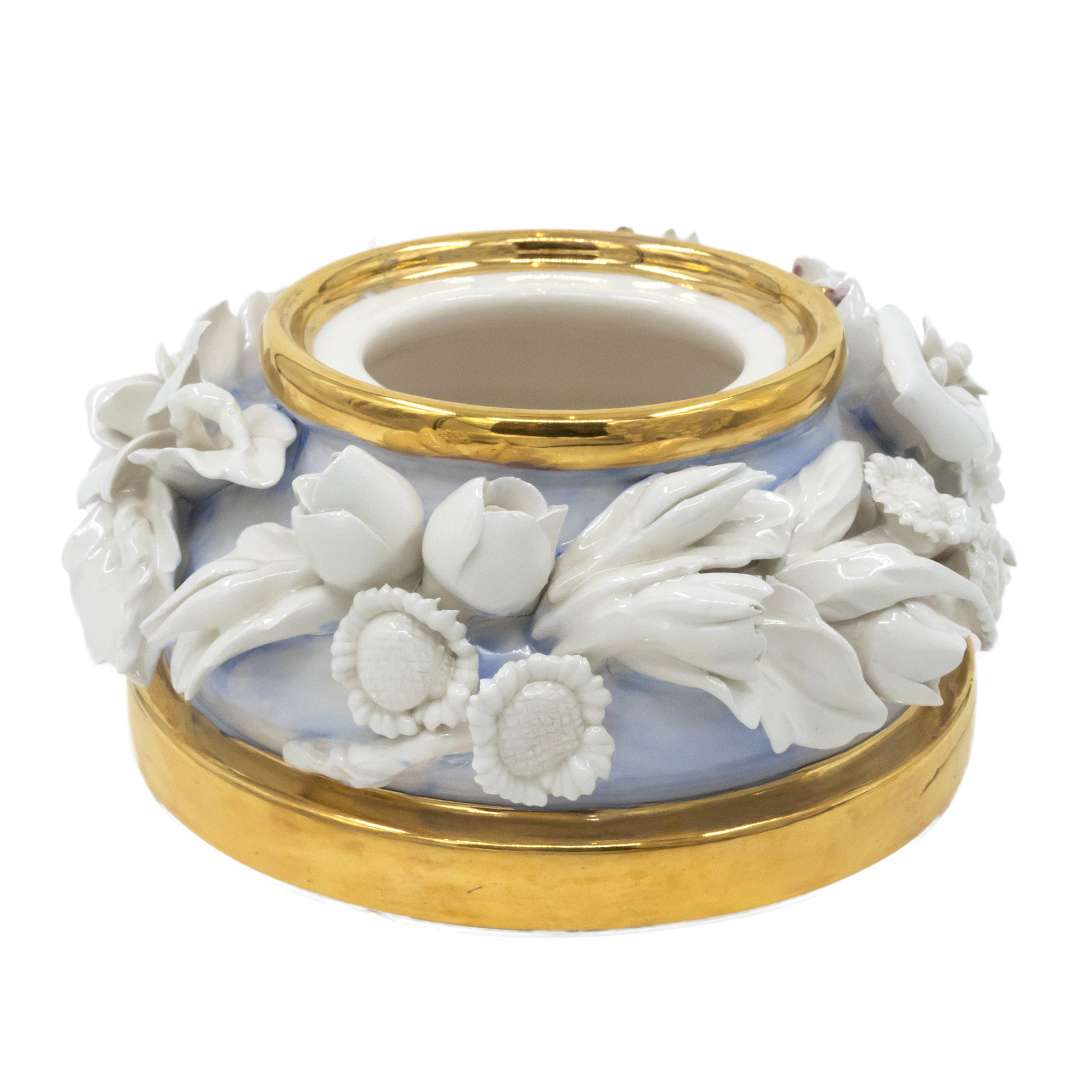 "Potiche Intagliata c/Rose,Uccellini e Coperchio" H45X26 CM - immagine 5