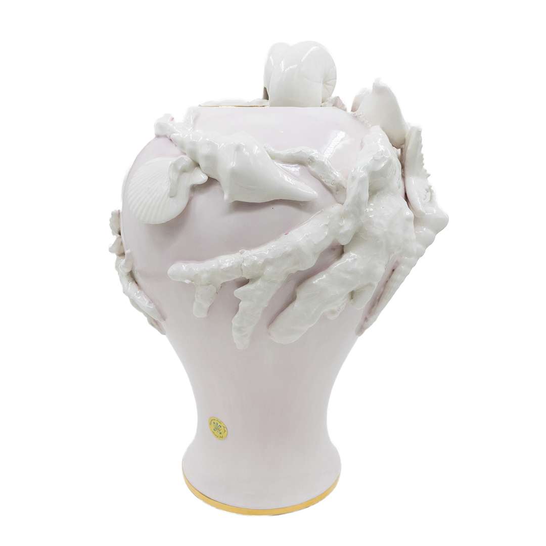 "Vaso Rosa Mare c/Inserti Conchiglie Bianco" H35X20 CM – Image 5