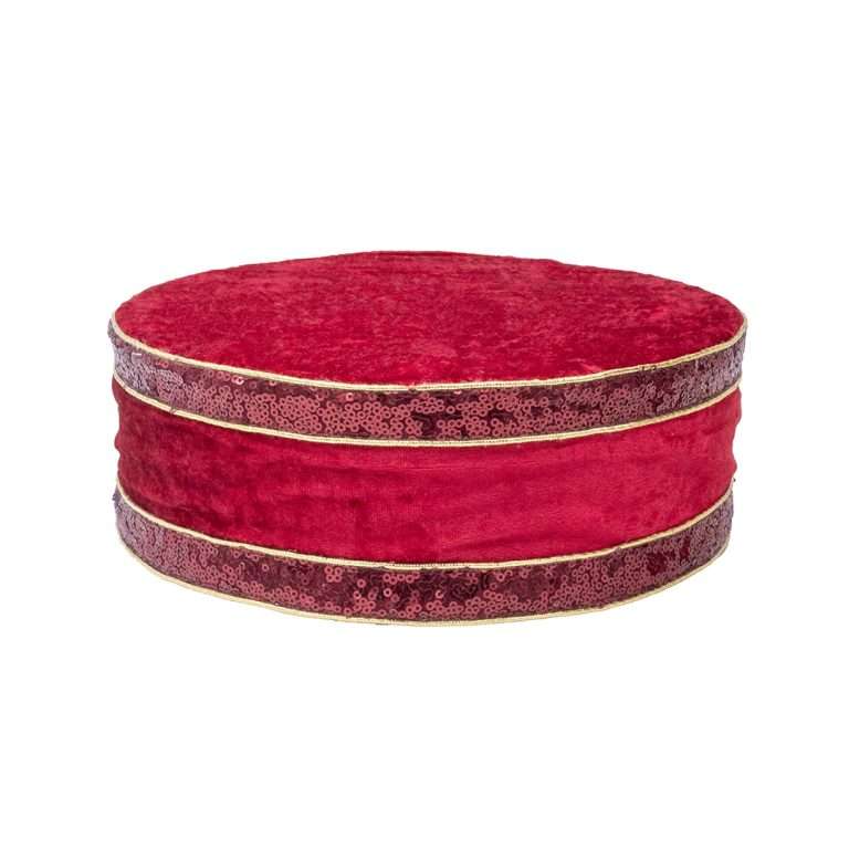“Base in Velluto Rosso e Oro” D25 H10 CM