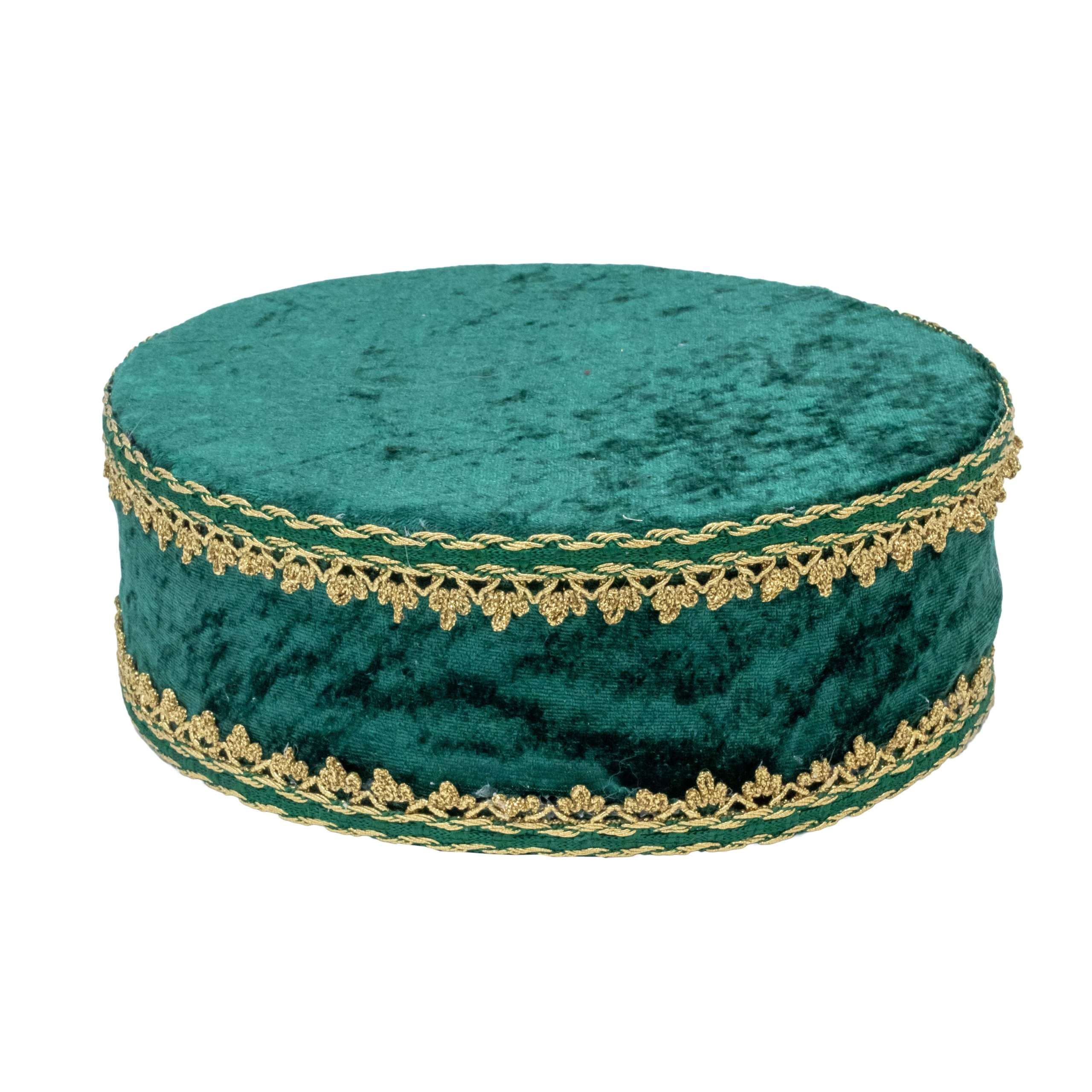 "Base in Velluto Verde e Oro" D25 H10 CM