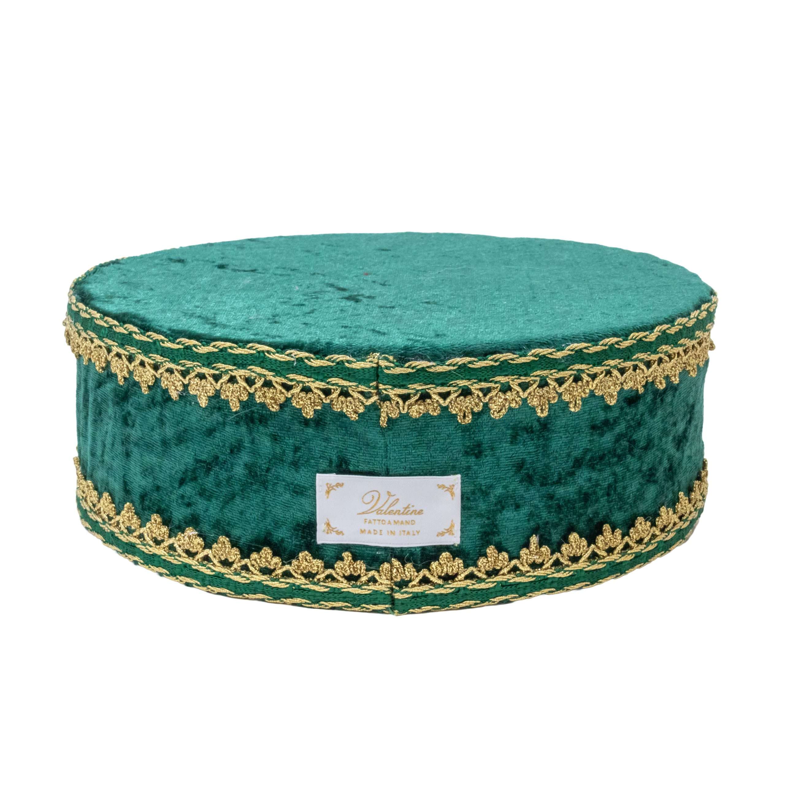 "Base in Velluto Verde e Oro" D25 H10 CM - immagine 3