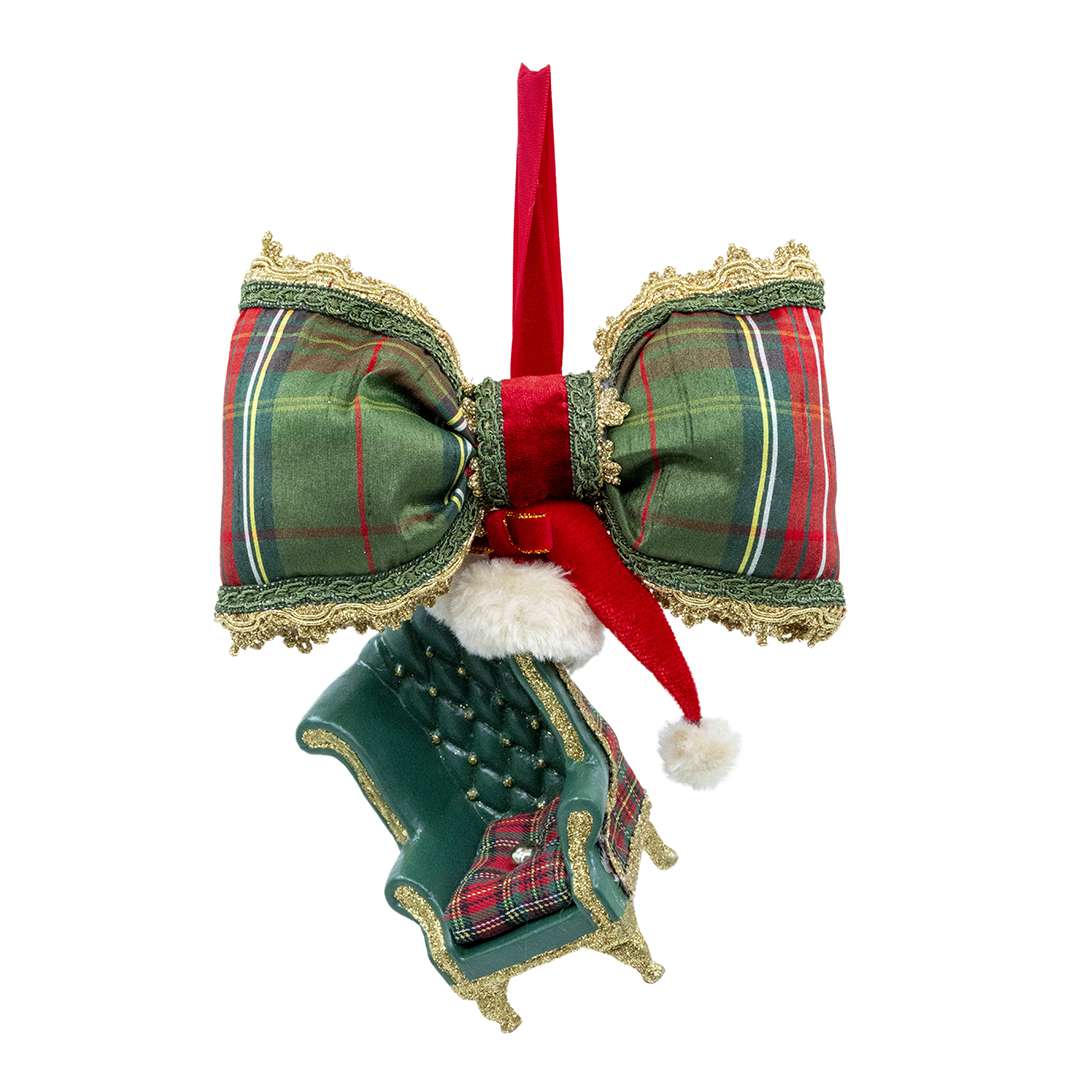 "Decorazione Poltrona Reale Verde Tartan" H27X20 CM