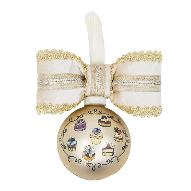"Decorazione Sfera Dolci Oro" H15X17 D10 CM