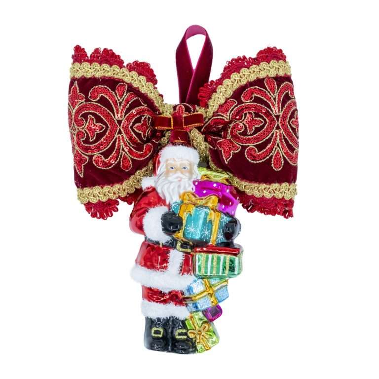 "Decorazione Babbo Natale c/Pacchi Regalo" H25X19 CM