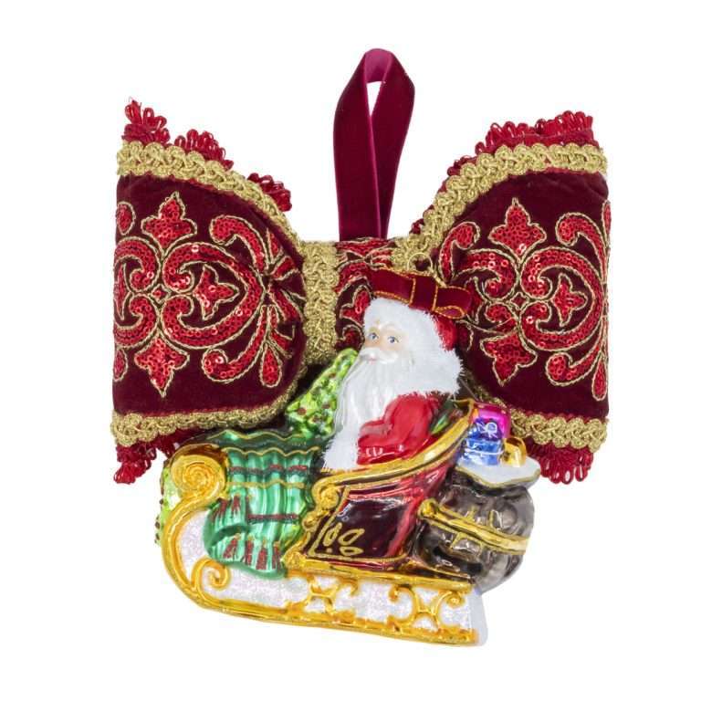 "Decorazione Babbo Natale in Slitta" H24X19 CM