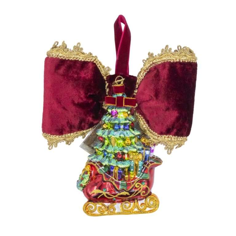 "Decorazione Slitta con Albero di Natale" H20X20 CM
