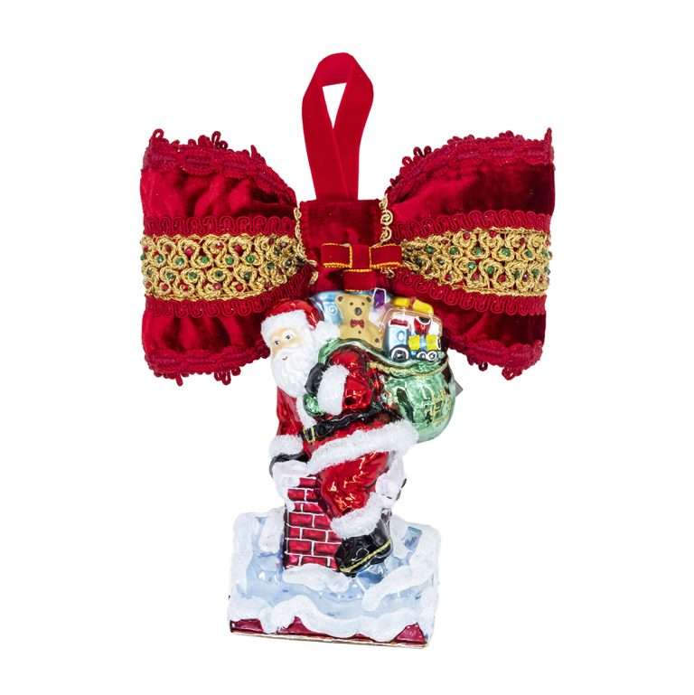 "Decorazione Babbo Natale sul Tetto" H24X21 CM