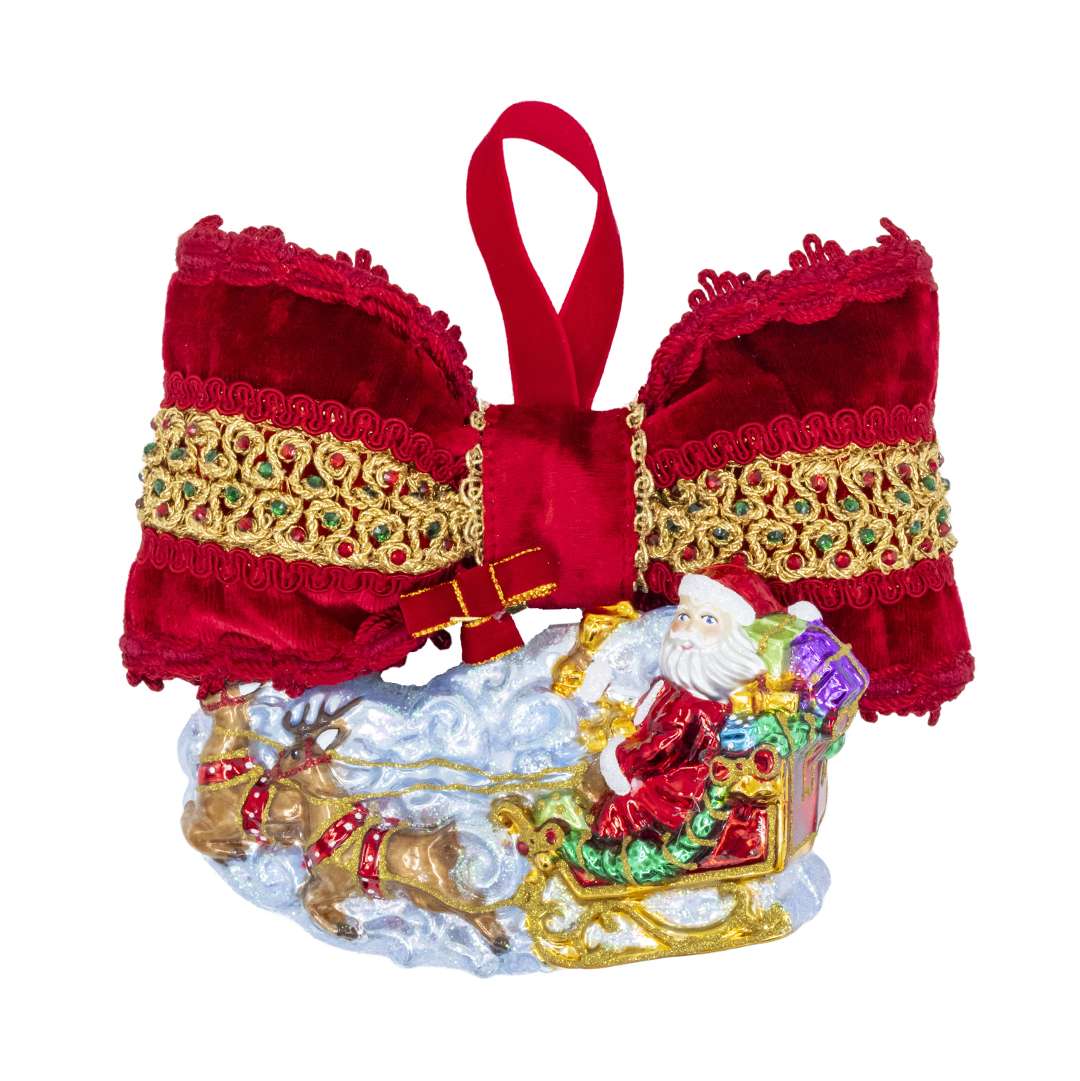 "Decorazioni Scena Slitta con Babbo Natale" H16X21 CM