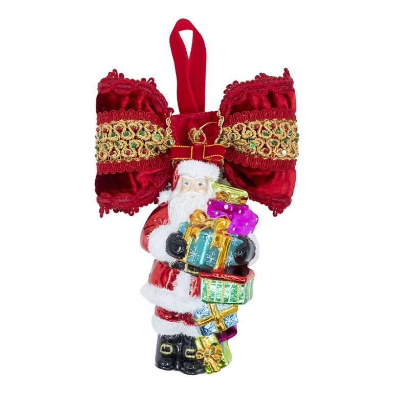"Decorazione Babbo Natale con Pacchi Regalo" H24X16 CM