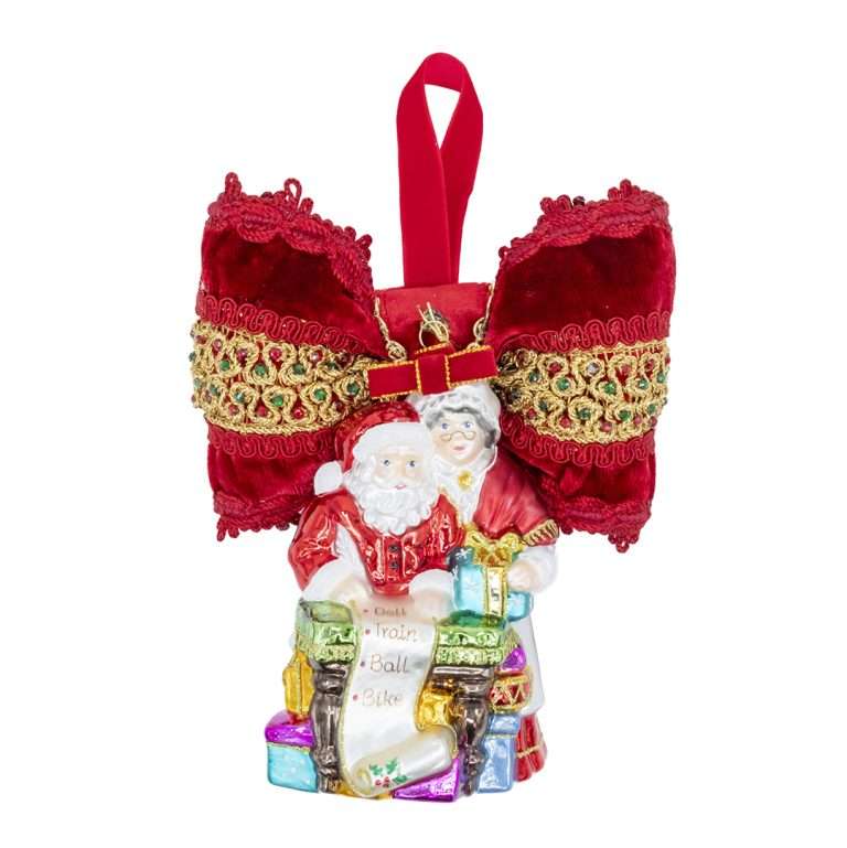 "Decorazione Mamma e Babbo Natale con Lettera" H19X16 CM