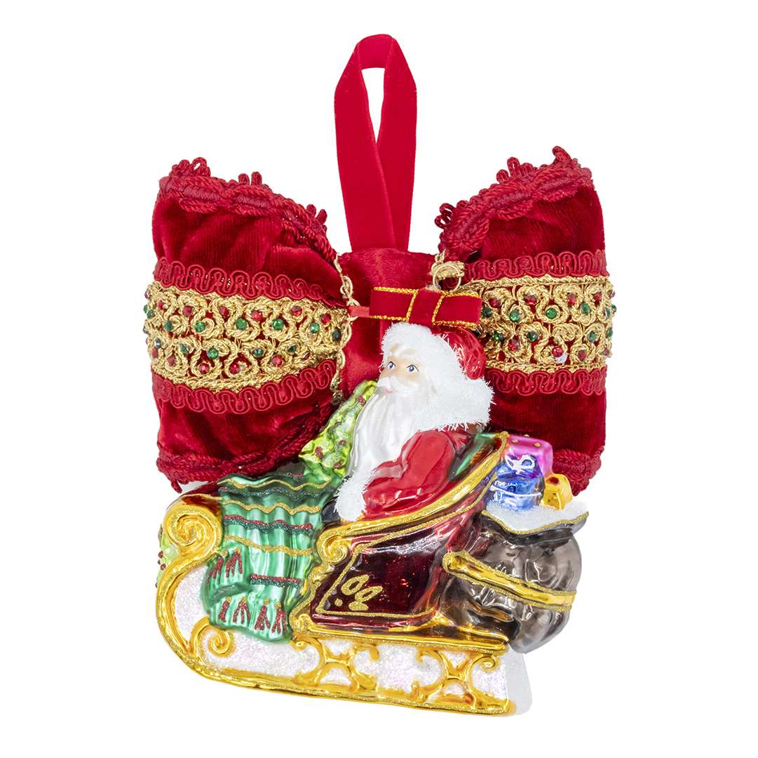 "Decorazione Babbo Natale su Slitta" H18X16 CM