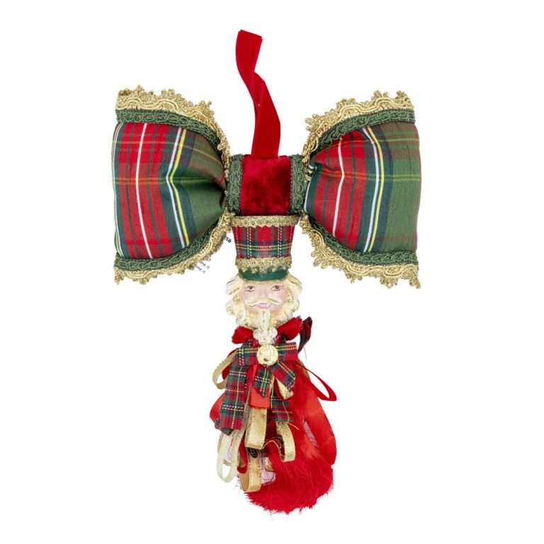 "Decorazione Schiaccianoci Natale Tartan Pendente Tartan" H21X19 CM