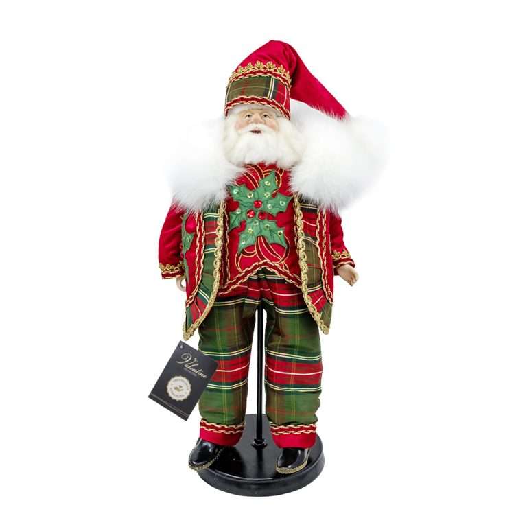 "Babbo Valentine Tartan su Asta" H53 CM