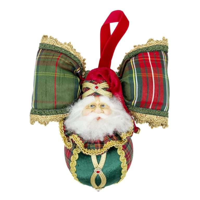 "Decorazione Babbo su Palla Tartan" H21X20 CM