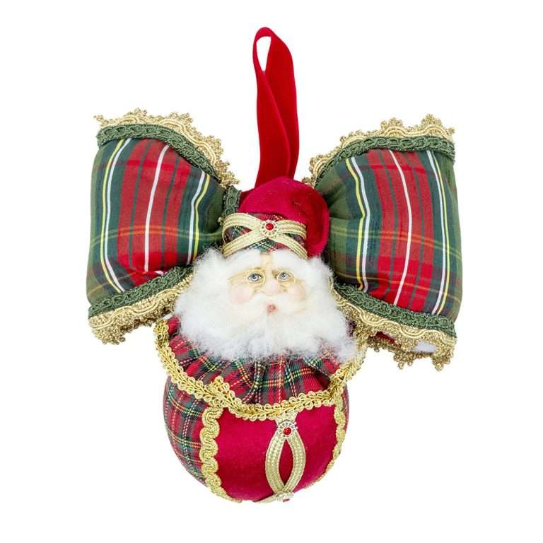 "Decorazione Babbo Natale su Palla Tartan" H21X20 CM