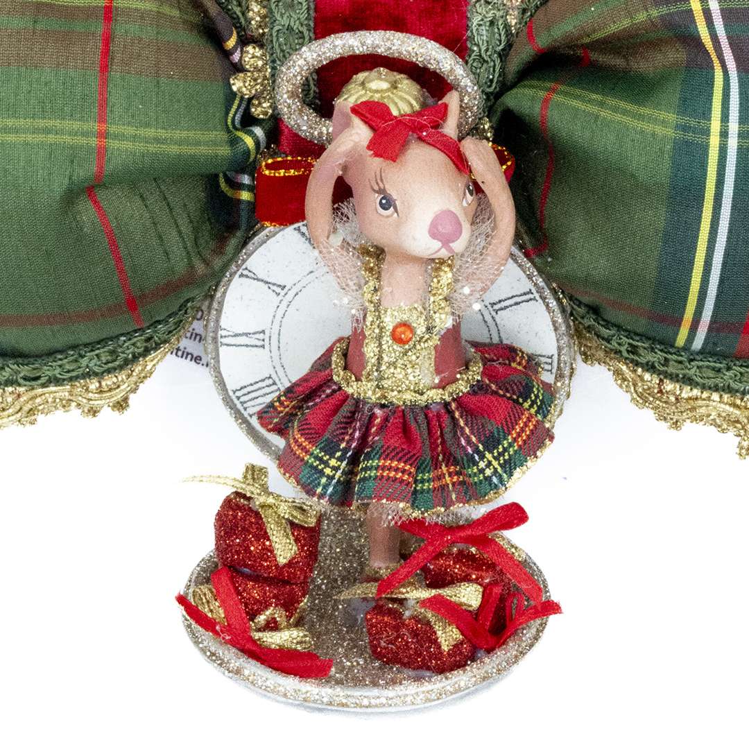"Decorazione Ballerina Topina in Orologio Tartan" H21X19 CM - immagine 2