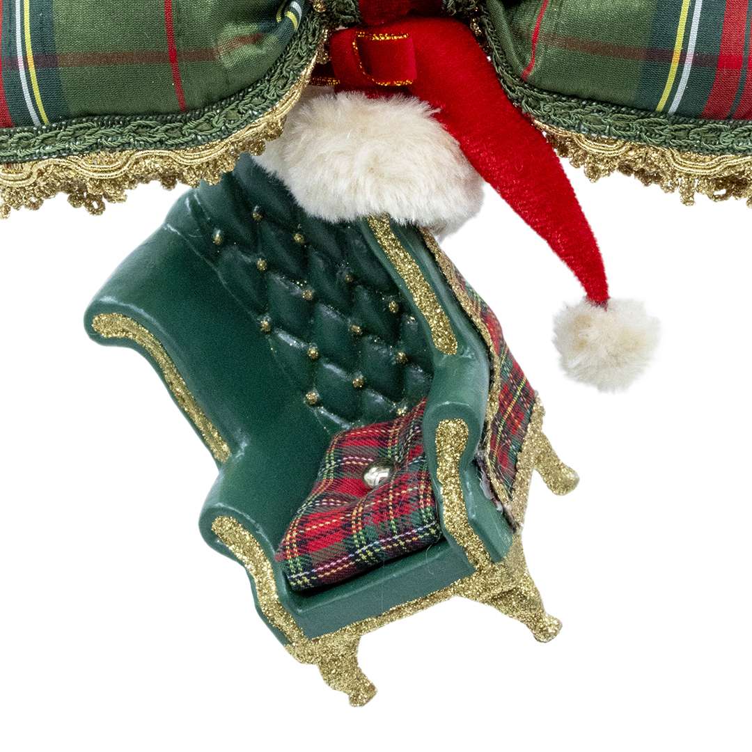 "Decorazione Poltrona Reale Verde Tartan" H27X20 CM - Image 2