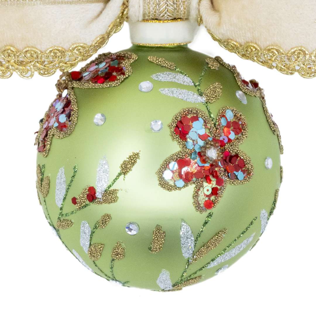 "Decorazione Sfera Gemme Verde" H15X17 D17 CM – Image 2