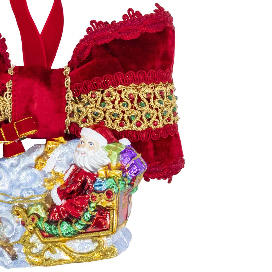 "Decorazioni Scena Slitta con Babbo Natale" H16X21 CM - Image 2
