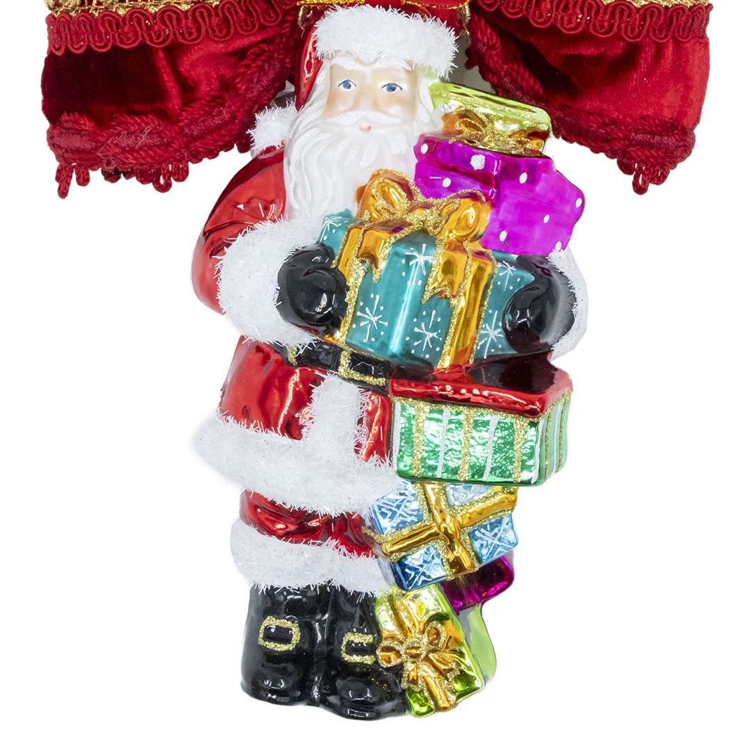 "Decorazione Babbo Natale con Pacchi Regalo" H24X16 CM - Image 2