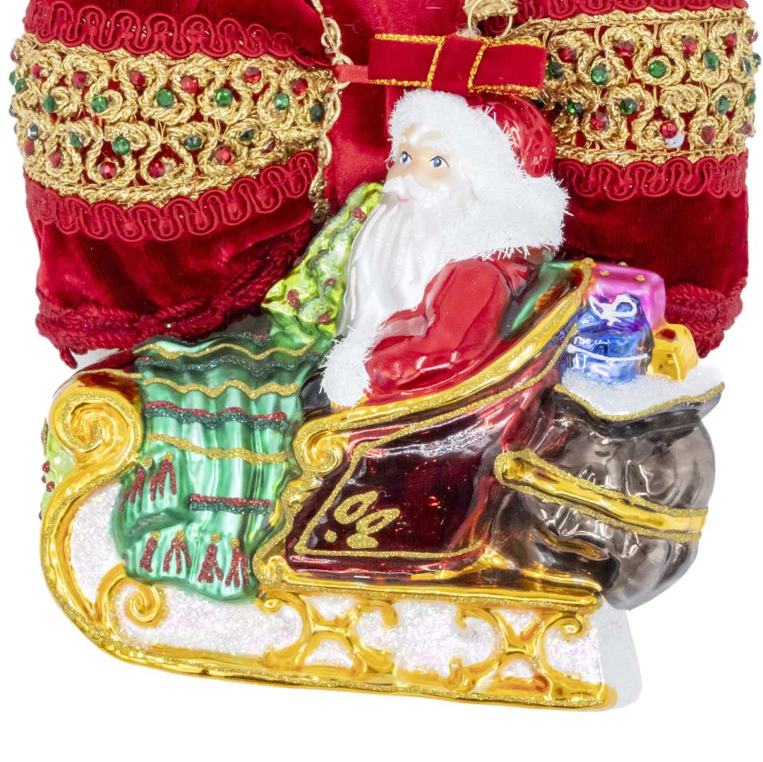 "Decorazione Babbo Natale su Slitta" H18X16 CM - immagine 2