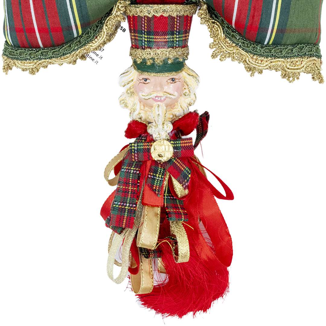 "Decorazione Schiaccianoci Natale Tartan Pendente Tartan" H21X19 CM - immagine 2
