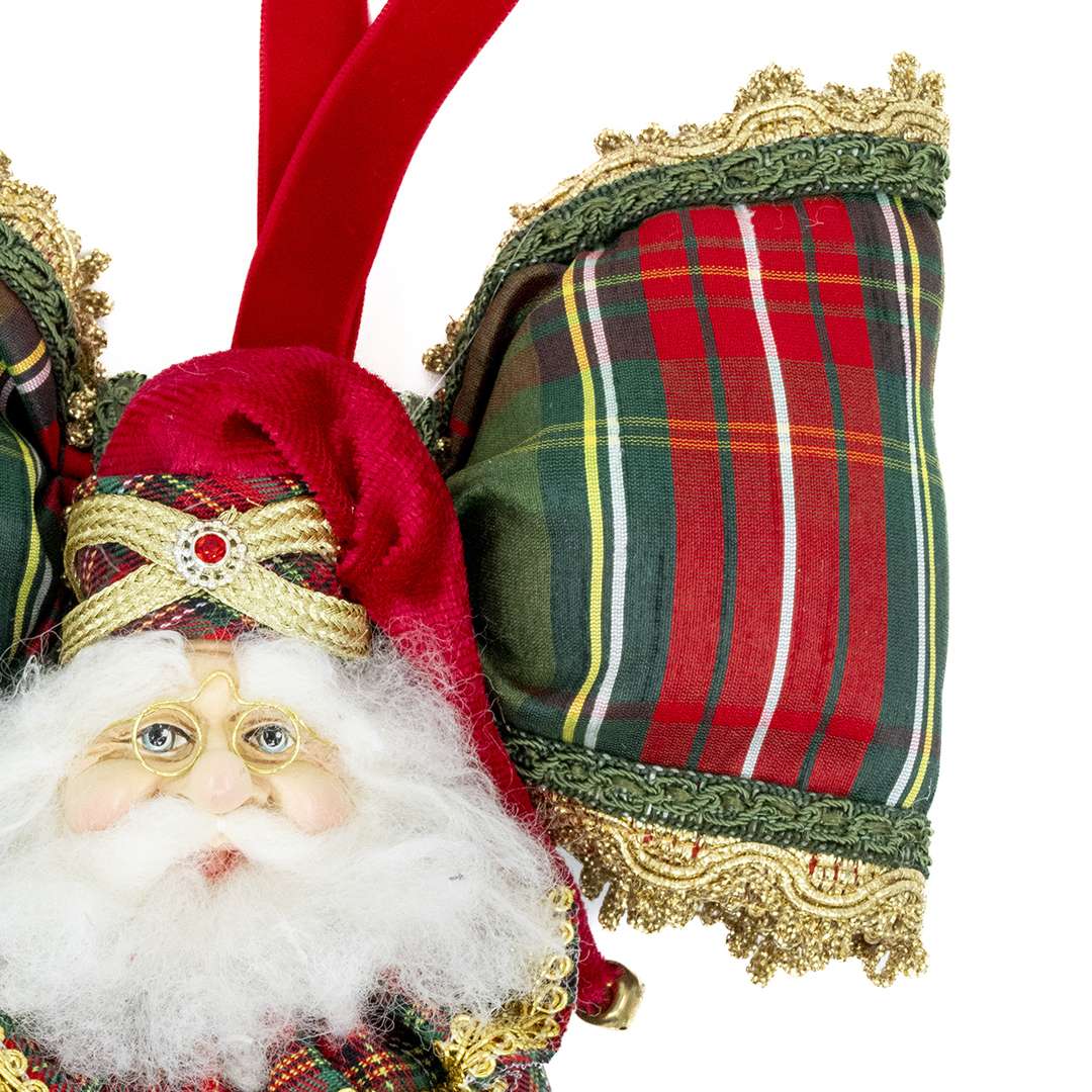 "Decorazione Babbo su Palla Tartan" H21X20 CM - Image 2