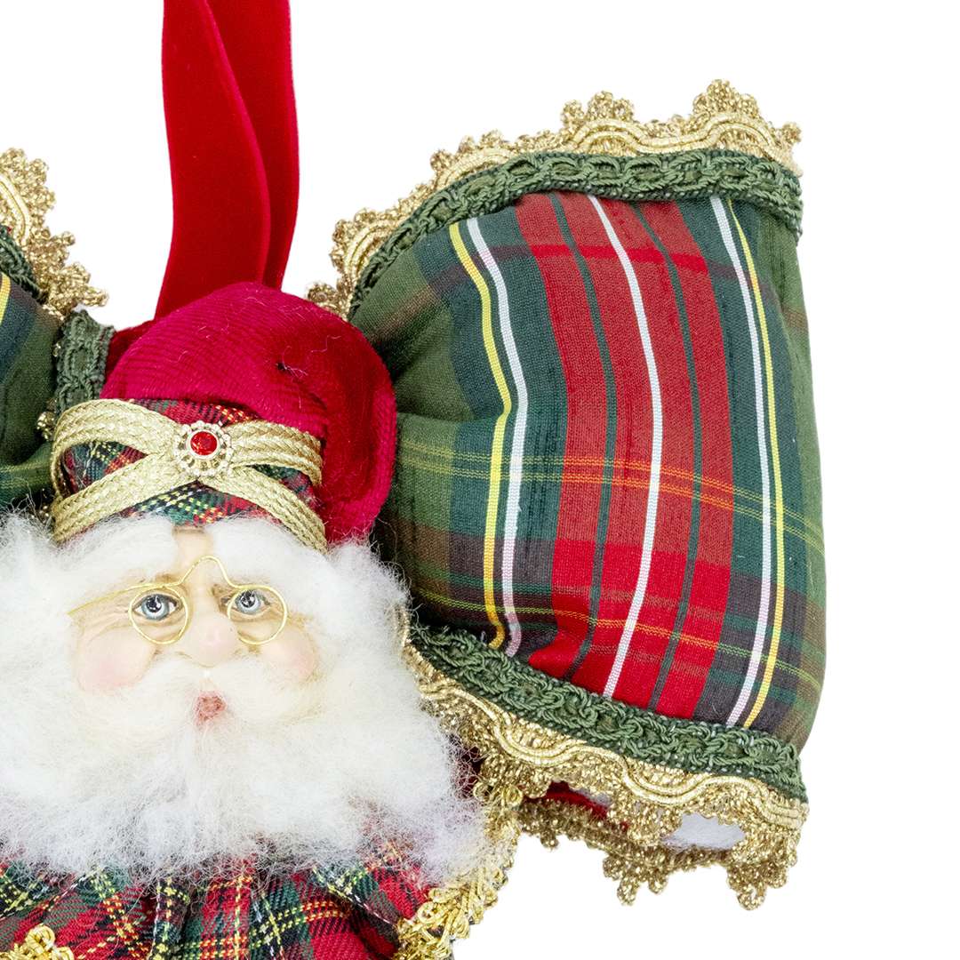 "Decorazione Babbo Natale su Palla Tartan" H21X20 CM – Image 2