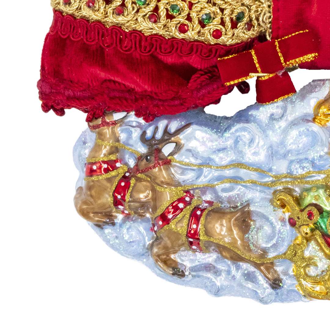 "Decorazioni Scena Slitta con Babbo Natale" H16X21 CM - Image 3