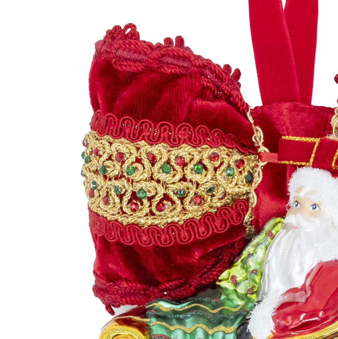 "Decorazione Babbo Natale su Slitta" H18X16 CM - immagine 3